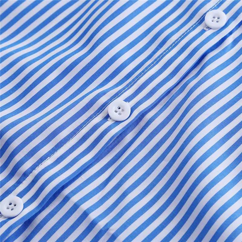 College Slimming Tie Waist Button Up Vertical Striped Midi Sundress on sale - SOUISEE