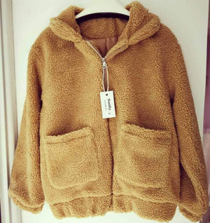 Oversized Faux Fur Teddy Bear Sherpa Coat on sale - SOUISEE