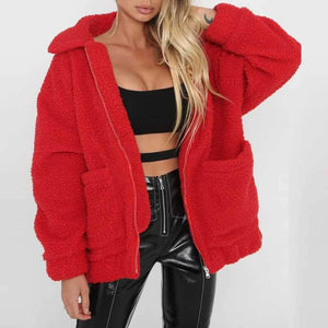 Oversized Faux Fur Teddy Bear Sherpa Coat on sale - SOUISEE