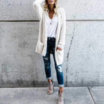 Oversized Faux Wool Long Hooded Cardigan Sweaters on sale - SOUISEE