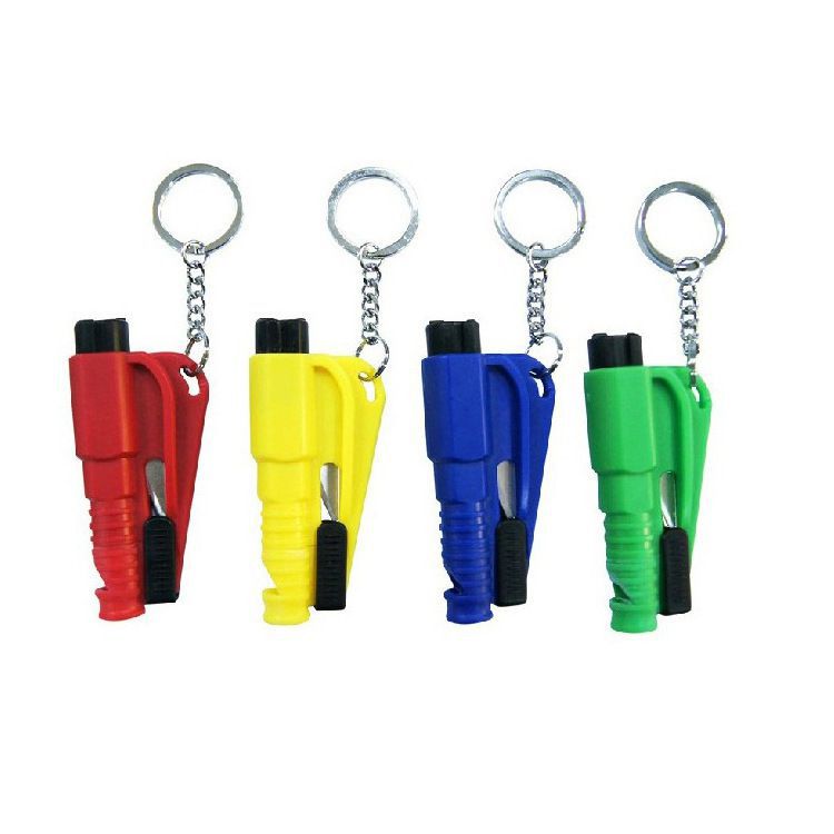Emergency Car Window Glass Breaker 3 in 1 seatbelt cutter Rescue whistle emergency keychain tool