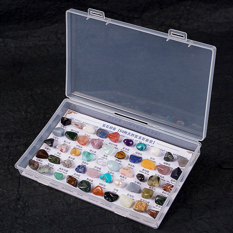 Multi Grid Rainbow Quartz Healing Crystal Stones Storage Box