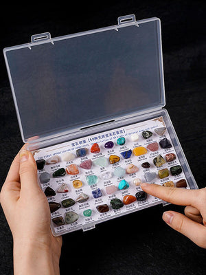 Multi Grid Rainbow Quartz Healing Crystal Stones Storage Box