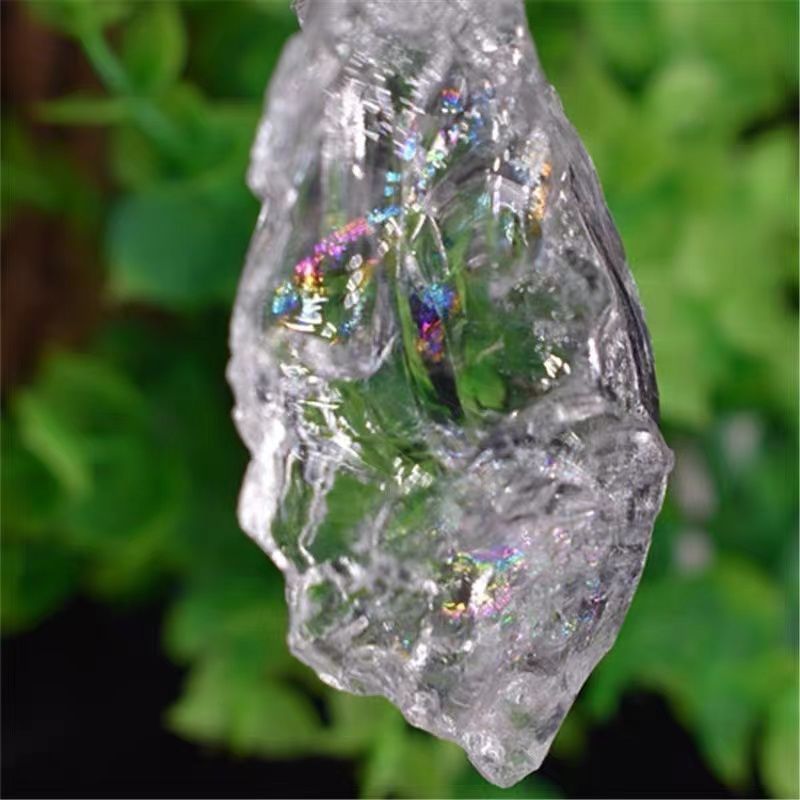 Angle Aura Natural Raw Clear Quartz Crystal Point