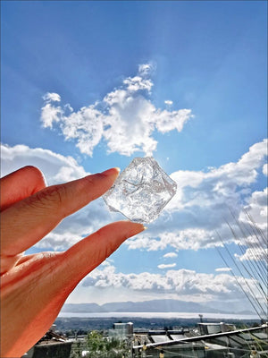 Angle Aura Natural Raw Clear Quartz Crystal Point