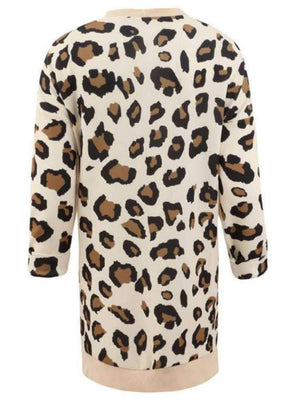 Retro Leopard Spotted Prints Oversized Comfy Long Cardigan Sweaters on sale - SOUISEE