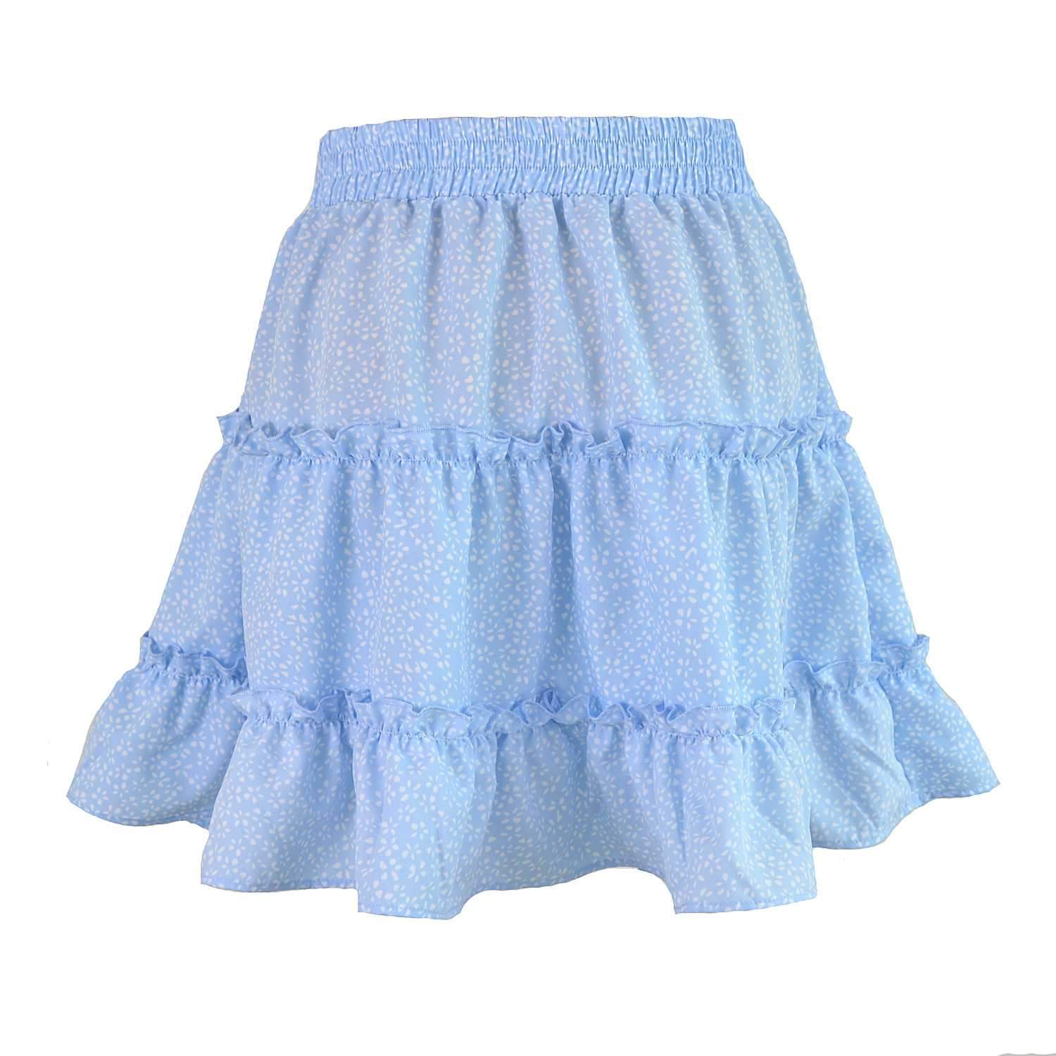Elastic Fitting Boho Tie Front High Waist Layered Ruffle Floral Skirt on sale - SOUISEE