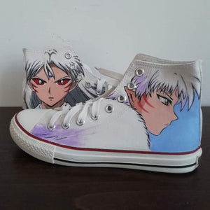 Custom Made Personalised Hand Painted High Top Sneakers Canvas Trainers