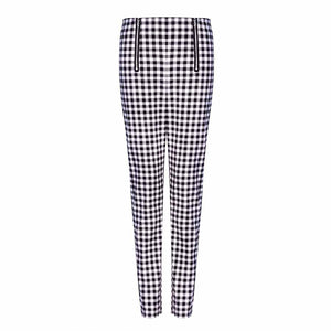 Classic Tummy Slimming Checked Trousers Stretch Skinny Pants on sale - SOUISEE