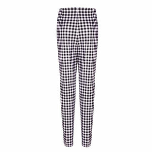Classic Tummy Slimming Checked Trousers Stretch Skinny Pants on sale - SOUISEE