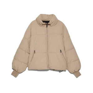 High Collar Oversized Puffy Puffer Bomber Jacket Padded on sale - SOUISEE