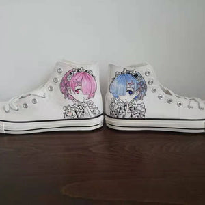 Custom Made Personalised Hand Painted High Top Sneakers Canvas Trainers