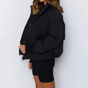 High Collar Oversized Puffy Puffer Bomber Jacket Padded on sale - SOUISEE