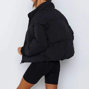 High Collar Oversized Puffy Puffer Bomber Jacket Padded on sale - SOUISEE