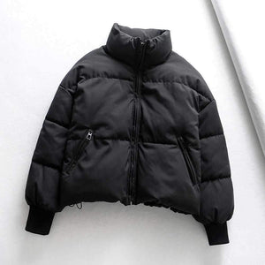 High Collar Oversized Puffy Puffer Bomber Jacket Padded on sale - SOUISEE