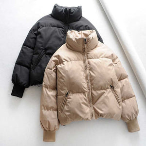 High Collar Oversized Puffy Puffer Bomber Jacket Padded on sale - SOUISEE