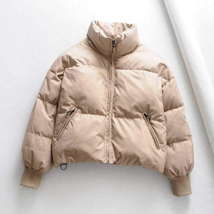 High Collar Oversized Puffy Puffer Bomber Jacket Padded on sale - SOUISEE