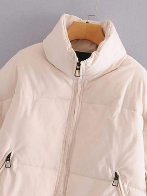 High Collar Oversized Puffy Puffer Bomber Jacket Padded on sale - SOUISEE