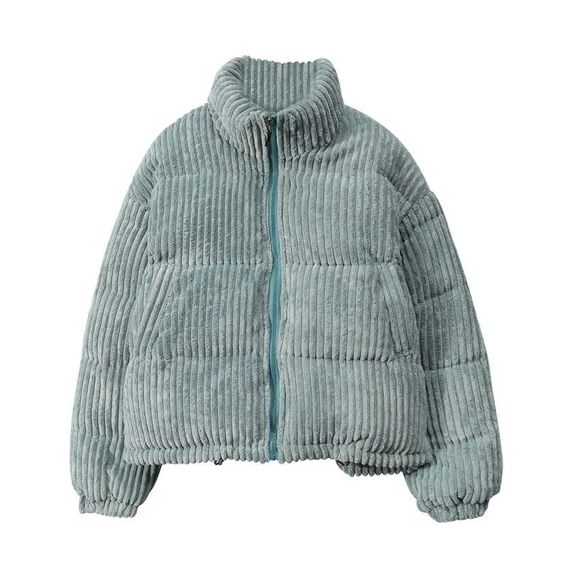 Packable Short Corduroy Bomber Puffer Jacket on sale - SOUISEE
