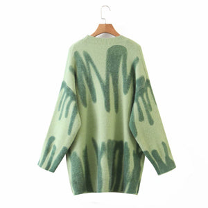 High Street Y Limb Tie Dyed Knitted Oversized Crewneck Sweaters on sale - SOUISEE