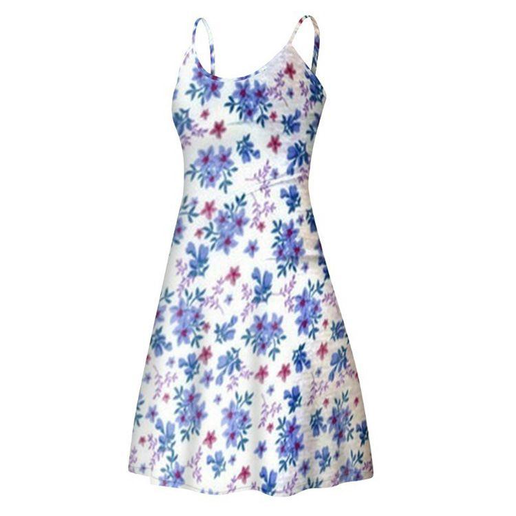 Boho Garden Flowers Short Floral Summer Bodycon Scoop Dress on sale - SOUISEE