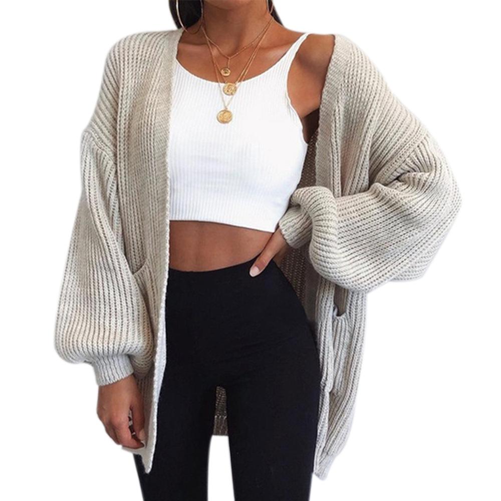 Chunky Oversized Bell Sleeve Cable Knit Cardigan Knitwear on sale - SOUISEE