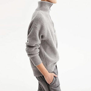 Oversized Sporty Quarter Zip Pullover Sweater on sale - SOUISEE