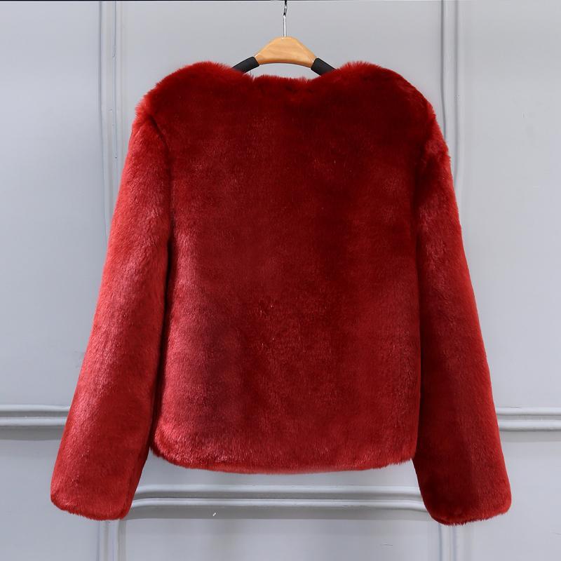 Free Ship Fluffy Mink Pink Faux Fur Coat on sale - SOUISEE