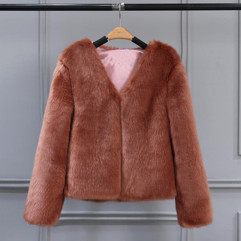Free Ship Fluffy Mink Pink Faux Fur Coat on sale - SOUISEE