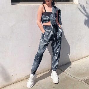 Tie Dye Sporty Pants High Waisted Joggers Pants on sale - SOUISEE