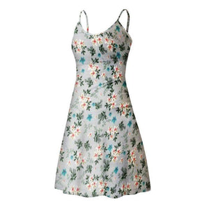 Boho Garden Flowers Short Floral Summer Bodycon Scoop Dress on sale - SOUISEE