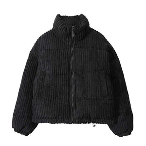 Packable Short Corduroy Bomber Puffer Jacket on sale - SOUISEE