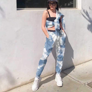 Tie Dye Sporty Pants High Waisted Joggers Pants on sale - SOUISEE