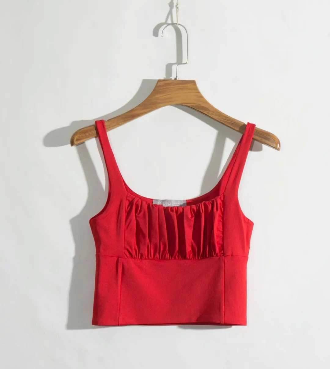Pretty ruched Tank Top Women's Sleeveless Scrunch Shirt on sale - SOUISEE