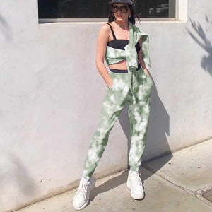 Tie Dye Sporty Pants High Waisted Joggers Pants on sale - SOUISEE