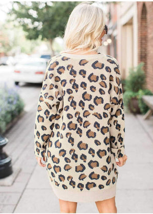 Retro Leopard Spotted Prints Oversized Comfy Long Cardigan Sweaters on sale - SOUISEE