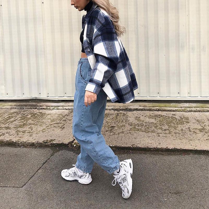 Classic Thick Colorblock Checked Button Down Woolen Shirt Jacket on sale - SOUISEE
