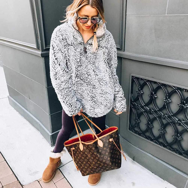 Pullover fuzzy deals fleece