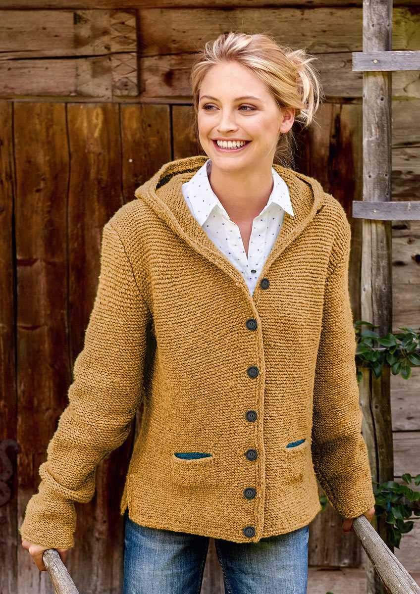 Oversized Ladies Knitted Hooded Cardigan Knitted Sweater Jacket with Pocket on sale - SOUISEE