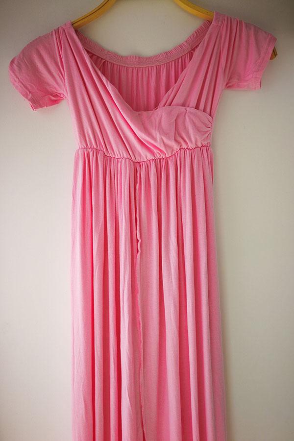 Pink Off The Shoulder Maternity Dresses Maxi on sale - SOUISEE