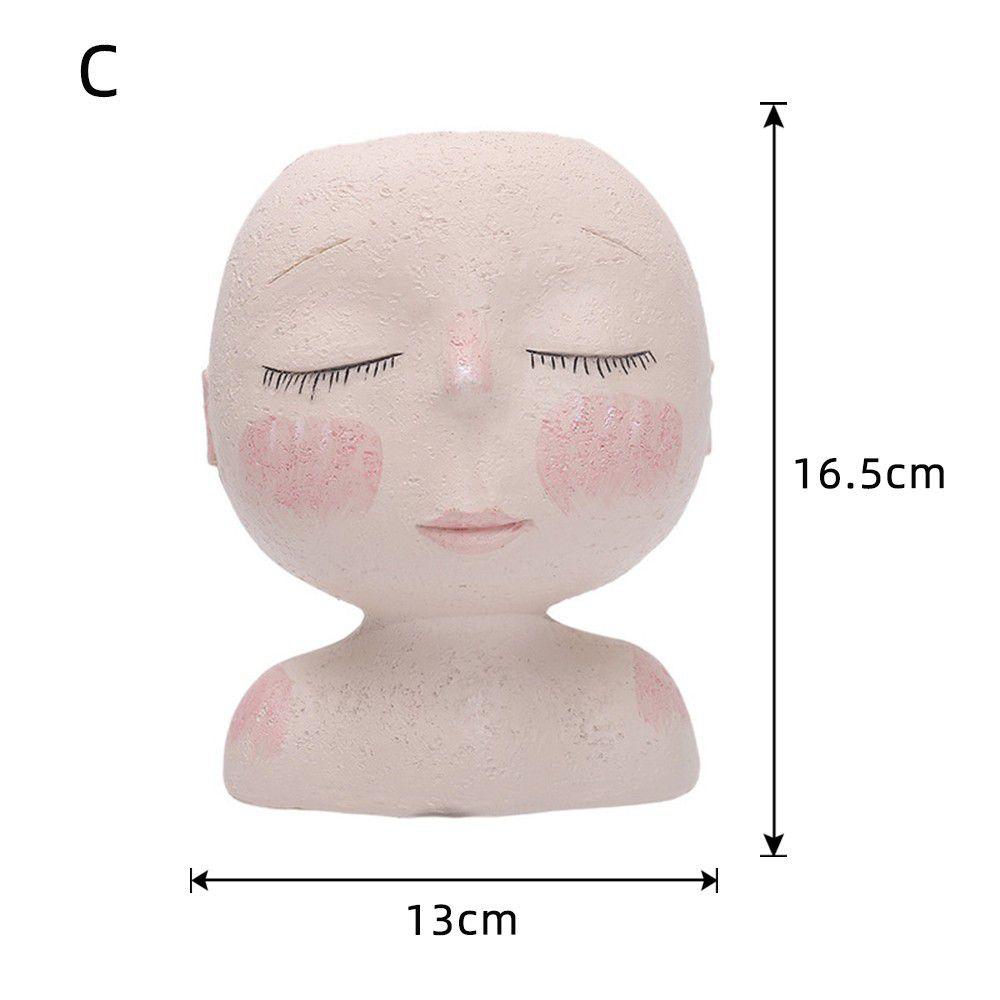 Head Face Planters Painted Plants Flower Pots Succulents Resin Planter Face Pot With Hole on sale - SOUISEE