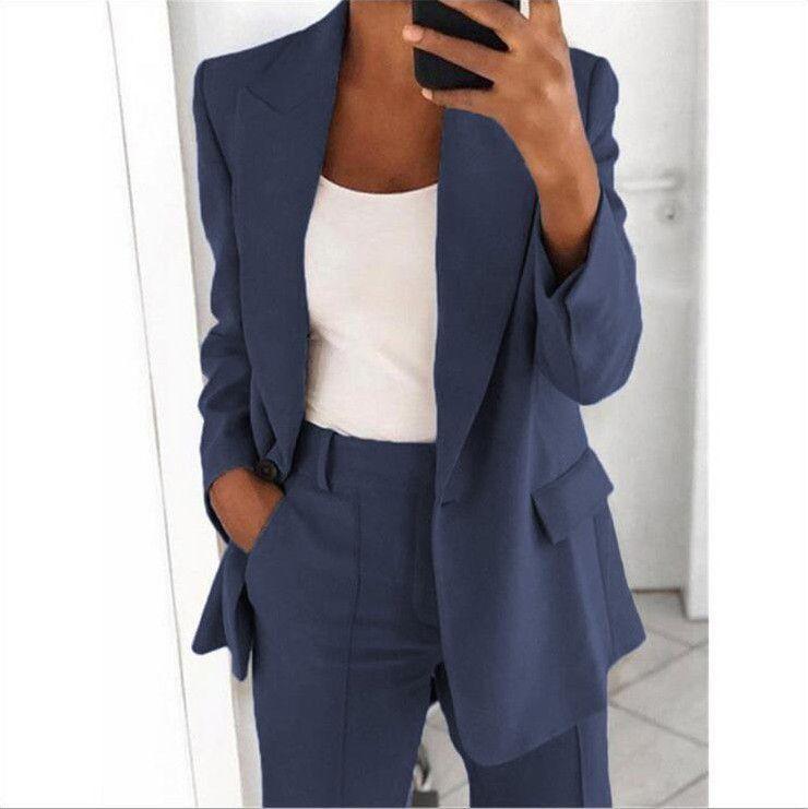 Boyfriend Women's One Button Blazer Suit Jacket on sale - SOUISEE