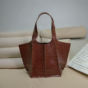 Brown Leather Womens Tote Bags School Handbags on sale - SOUISEE