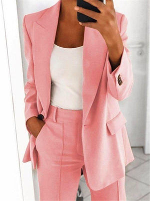 Boyfriend Women's One Button Blazer Suit Jacket on sale - SOUISEE