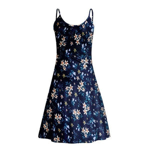 Boho Garden Flowers Short Floral Summer Bodycon Scoop Dress on sale - SOUISEE