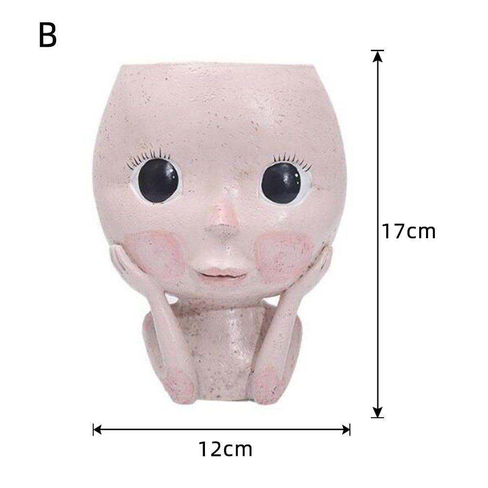 Head Face Planters Painted Plants Flower Pots Succulents Resin Planter Face Pot With Hole on sale - SOUISEE