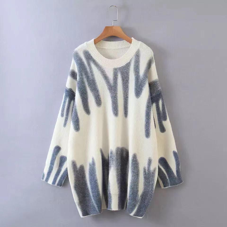 High Street Y Limb Tie Dyed Knitted Oversized Crewneck Sweaters on sale - SOUISEE