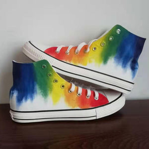 Custom Made Personalised Hand Painted High Top Sneakers Canvas Trainers
