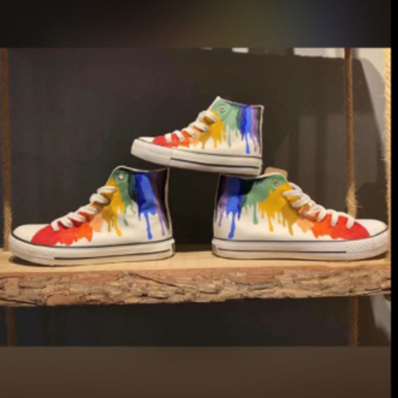Custom Inspirational Graffiti Hand Painted Canvas Shoes Sneakers