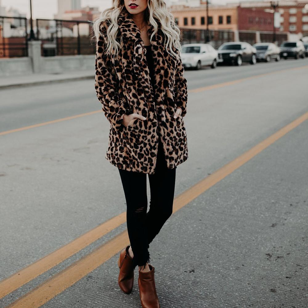 Vintage Leopard Print Faux Fur Trench Coat on sale - SOUISEE